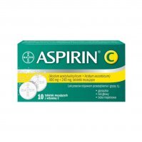 Aspirin C  0,4g+0,24g 10 tabletek musujących