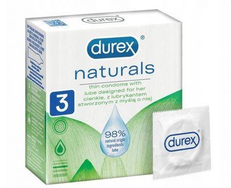 DUREX NATURALS Prezerwatywy 3 sztuki