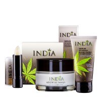 INDIA COSMETICS Kosmetyki z konopi krem serum i pomadka zestaw