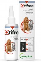 Otifree Preparat do czyszczenia zewnętrznego kanału słuchowego dla psów i kotów 160 ml