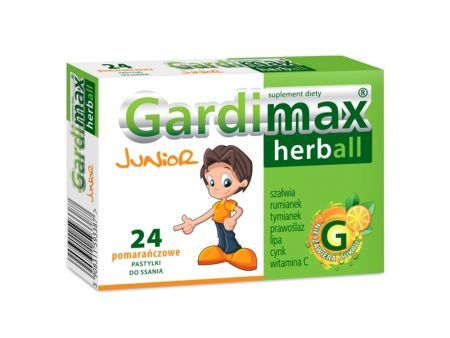 Gardimax Herball Junior o smaku poarańczowym 24 pasty. do ssania