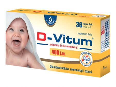 D-Vitum witamina D dla niemowląt 400 j.m. 36 kaps. twist-off