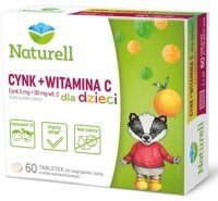 NATURELL Cynk + Witamina C dla dzieci 60 tabletek