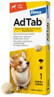 AdTab 225 mg tabletka do rozgryzania i żucia przeciw pchłom i kleszczom dla psów o wadze >5,5–11 kg