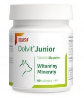 Dolfos Dolvit Junior Mini Preparat witaminowy uzupełniający dla młodych psów 90 tabletek