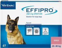 Effipro 4 x 268 mg Roztwór do nakrapiania dla psów 20-40 kg