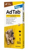 AdTab 56 mg tabletka do rozgryzania i żucia przeciw pchłom i kleszczom dla psów o wadze 1,3 - 2,5 kg