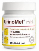 UrinaryMet Mini Preparat regulujący kwasowość moczu dla kotów i małych psów 60 tabletek
