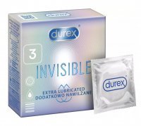DUREX INVISIBLE Prezerwatywy dodatkowo nawilżane 3 sztuki