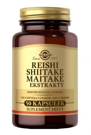 SOLGAR Reishi Shiitake Maitake ekstrakty 50 kapsułek
